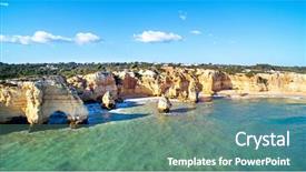  Presentation with algarve - Presentation theme with da marinha in the algarve background and a seafoam green colored foreground