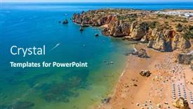  Presentation with algarve - Slide deck featuring aerial-from-praia-do-camillo background and a ocean colored foreground