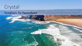  Presentation with west - Audience pleasing PPT layouts consisting of aerial-from-praia-odeceixe backdrop and a light blue colored foreground