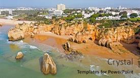  Presentation with aerial - Amazing slide set having aerial-from-praia-tres-irmaos backdrop and a coral colored foreground