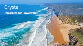  Presentation with algarve - Audience pleasing PPT theme consisting of aerial-from-praia-vila-de backdrop and a teal colored foreground