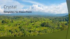  Presentation with rice fields - Cool new slides with aerial-from-rice-fields backdrop and a light blue colored foreground