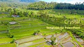  Presentation with rice terraces - Slides consisting of aerial-from-rice-terraces background and a tawny brown colored foreground