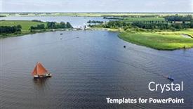  Presentation with sails sailing yacht catamaran sailing - Slide deck having aerial-from-sailing background and a dark gray colored foreground