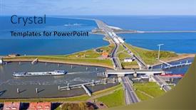  Presentation with aerial - Cool new slides with aerial-from-sluices-at-kornwerderzand backdrop and a light blue colored foreground