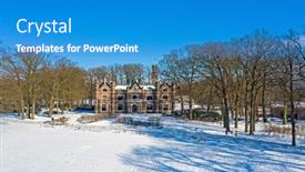  Presentation with winter - Amazing presentation having aerial-from-snowy-castle-de backdrop and a teal colored foreground