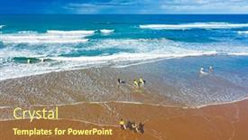 Presentation with extra lessons - PPT layouts featuring aerial-from-surfers-getting-surfers background and a coral colored foreground