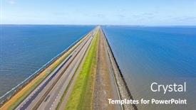  Presentation with aerial - PPT layouts featuring aerial-from-the-afsluitdijk background and a coral colored foreground