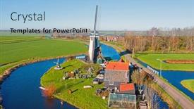 Presentation with windmill - Slide deck having aerial-from-the-bonrepas-windmill background and a light blue colored foreground