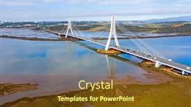  Presentation with algarve - Presentation design featuring aerial-from-the-bridge background and a tawny brown colored foreground