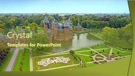  Presentation with castle - Beautiful PPT layouts featuring de haar' in the netherlands backdrop and a tawny brown colored foreground