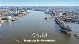  Presentation with amsterdam - Slides featuring aerial-from-the-city-amsterdam background and a  colored foreground