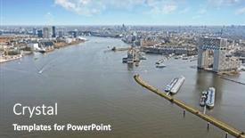  Presentation with amsterdam - Slide deck featuring aerial-from-the-city-amsterdam background and a dark gray colored foreground