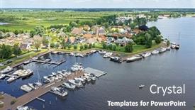  Presentation with city - Theme enhanced with aerial-from-the-city-earnewald background and a gray colored foreground