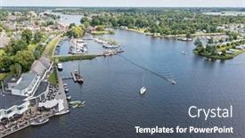  Presentation with aerial - PPT theme featuring aerial-from-the-city-earnewoude background and a dark gray colored foreground