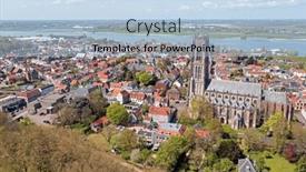  Presentation with city church - Presentation design with aerial-from-the-city-zaltbommel background and a light blue colored foreground