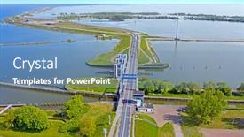  Presentation with aerial - Presentation theme having aerial-from-the-dyke-between background and a teal colored foreground