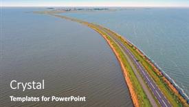  Presentation with aerial - Audience pleasing presentation design consisting of aerial-from-the-dyke-near backdrop and a gray colored foreground