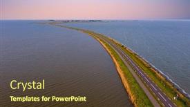  Presentation with aerial - Cool new presentation theme with aerial-from-the-dyke backdrop and a tawny brown colored foreground