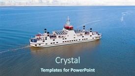  Presentation with aerial - PPT theme featuring aerial-from-the-ferry background and a ocean colored foreground