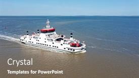  Presentation with aerial - Theme having aerial-from-the-ferry background and a gray colored foreground