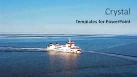  Presentation with sea - Presentation theme featuring aerial-from-the-ferry background and a light blue colored foreground