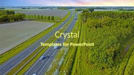  Presentation with highway - Cool new presentation with aerial-from-the-highway-a6 backdrop and a tawny brown colored foreground