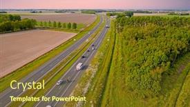  Presentation with highway - Audience pleasing PPT theme consisting of aerial-from-the-highway-a6 backdrop and a tawny brown colored foreground