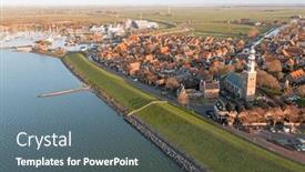  Presentation with city - PPT layouts consisting of aerial-from-the-historical-city background and a gray colored foreground