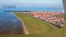  Presentation with city - Theme having aerial-from-the-historical-city background and a light blue colored foreground