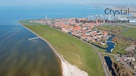  Presentation with city - Slides consisting of aerial-from-the-historical-city background and a light blue colored foreground