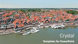  Presentation with city - Presentation design enhanced with aerial-from-the-historical-city background and a  colored foreground