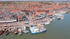  Presentation with city - Theme featuring aerial-from-the-historical-city background and a  colored foreground