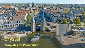  Presentation with aerial - Slides featuring aerial-from-the-historical-city and a tawny brown colored foreground