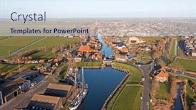  Presentation with aerial - PPT theme with aerial-from-the-historical-town background and a sky blue colored foreground