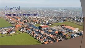  Presentation with aerial - PPT layouts having aerial-from-the-historical-town background and a lemonade colored foreground