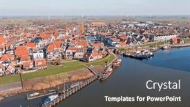  Presentation with aerial - Slide deck featuring aerial-from-the-historical-town background and a dark gray colored foreground