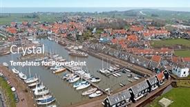  Presentation with village - Slide set with aerial-from-the-historical-village background and a  colored foreground