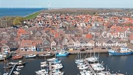  Presentation with lighthouse - PPT layouts featuring aerial-from-the-historical-village background and a  colored foreground