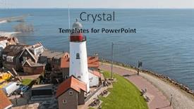  Presentation with lighthouse - PPT theme consisting of aerial-from-the-historical-village background and a  colored foreground