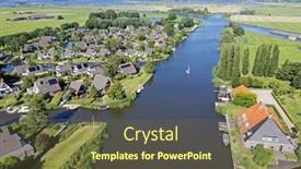  Presentation with village - PPT theme consisting of aerial-from-the-little-village background and a tawny brown colored foreground