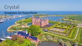  Presentation with medieval - Presentation theme enhanced with aerial-from-the-medieval-castle background and a light blue colored foreground