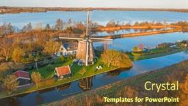  Presentation with aerial - Audience pleasing slide set consisting of aerial-from-the-poldermolen backdrop and a tawny brown colored foreground