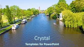  Presentation with aerial - Presentation theme enhanced with aerial-from-the-river-vecht background and a ocean colored foreground