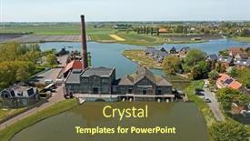  Presentation with steam - Presentation design with aerial-from-the-steam-pumping background and a tawny brown colored foreground