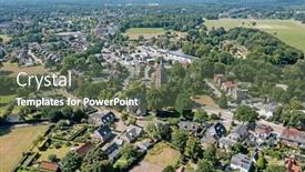  Presentation with aerial - Slide set featuring aerial-from-the-town-soest background and a tawny brown colored foreground