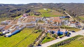  Presentation with algarve - Presentation theme featuring aerial-from-the-traditional-village background and a coral colored foreground