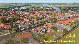  Presentation with traditional - Presentation theme featuring aerial-from-the-traditional-village background and a tawny brown colored foreground
