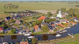  Presentation with traditional - PPT layouts with aerial-from-the-traditional-village background and a coral colored foreground