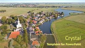  Presentation with traditional - Slide set featuring aerial-from-the-traditional-village background and a tawny brown colored foreground